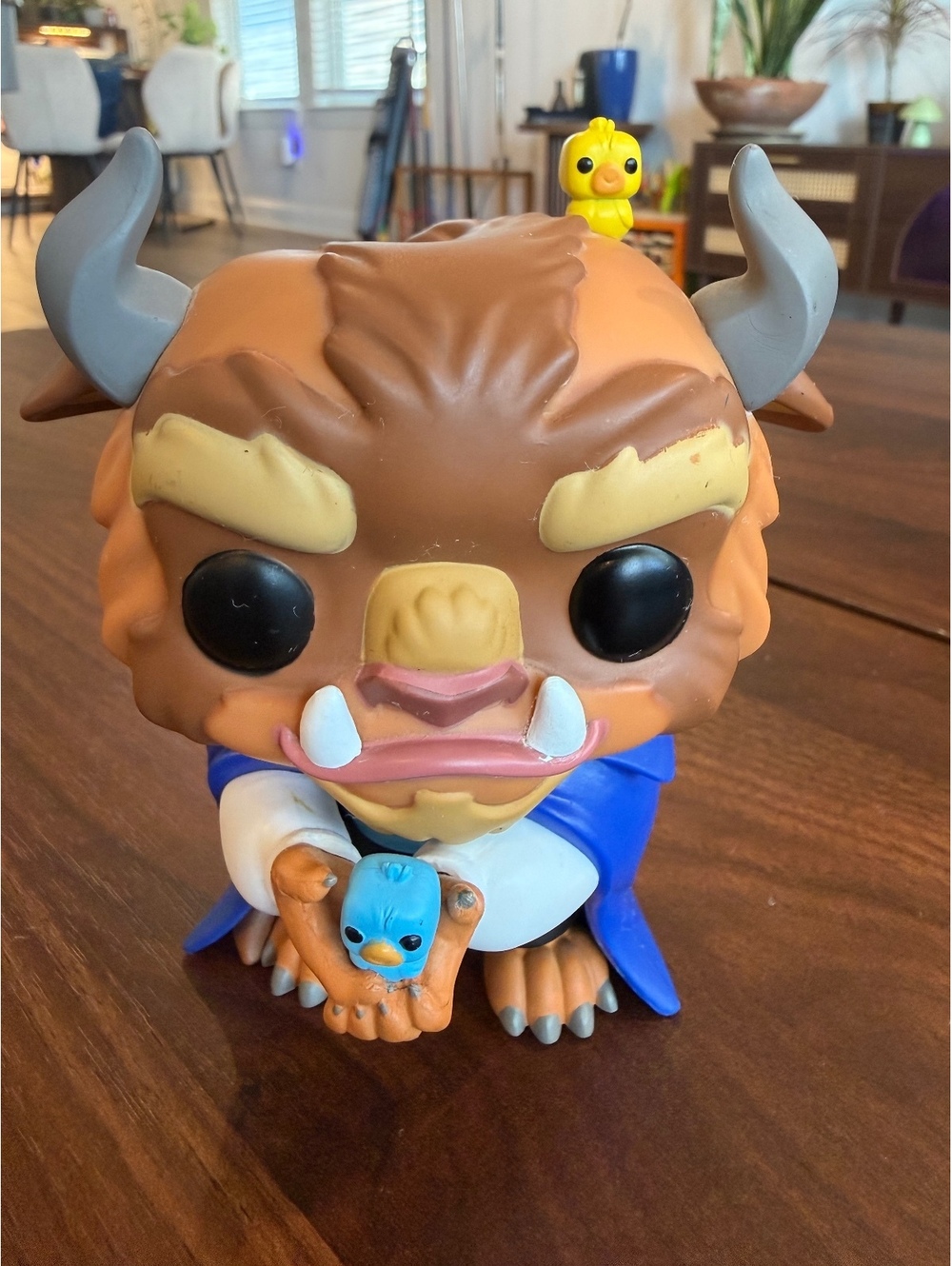 Funko Pop! Beauty and the Beast Beast Vinyl Figure with Blue and Yellow Birds